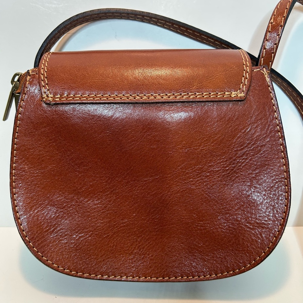 Vera Pelle Small Brown Leather Crossbody Bag Italy - Picture 3 of 12